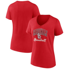 St. Louis Cardinals Women's Victory Script V-Neck T-Shirt - Red T-shirts
