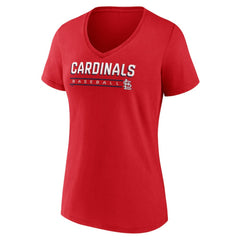 St. Louis Cardinals Women's Primary Play V-Neck T-Shirt - Red T-shirts