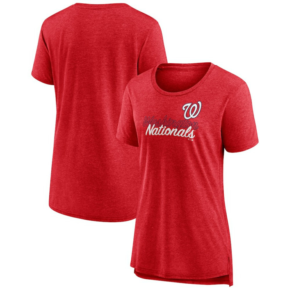 Washington Nationals Women's Practice Time Tri-Blend T-Shirt - Red T-shirts