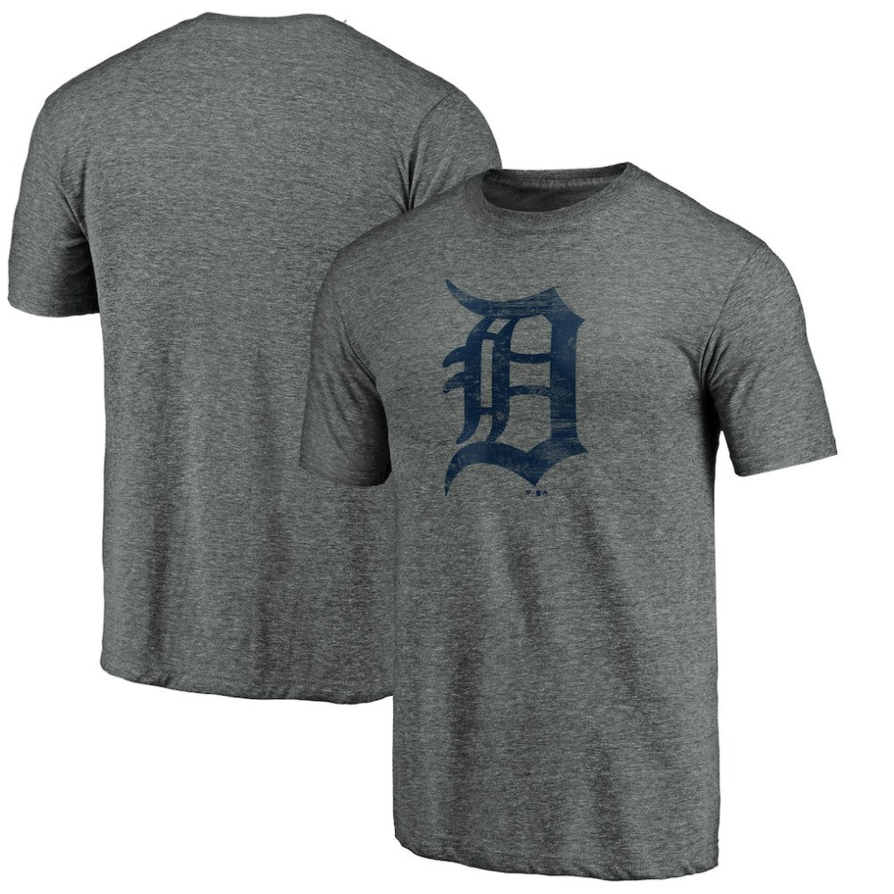 Detroit Tigers Weathered Official Logo Tri-Blend T-Shirt - Heather Gray T-shirts