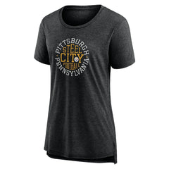 Pittsburgh Steelers Women's Steel City Tri-Blend T-Shirt - Charcoal T-shirts