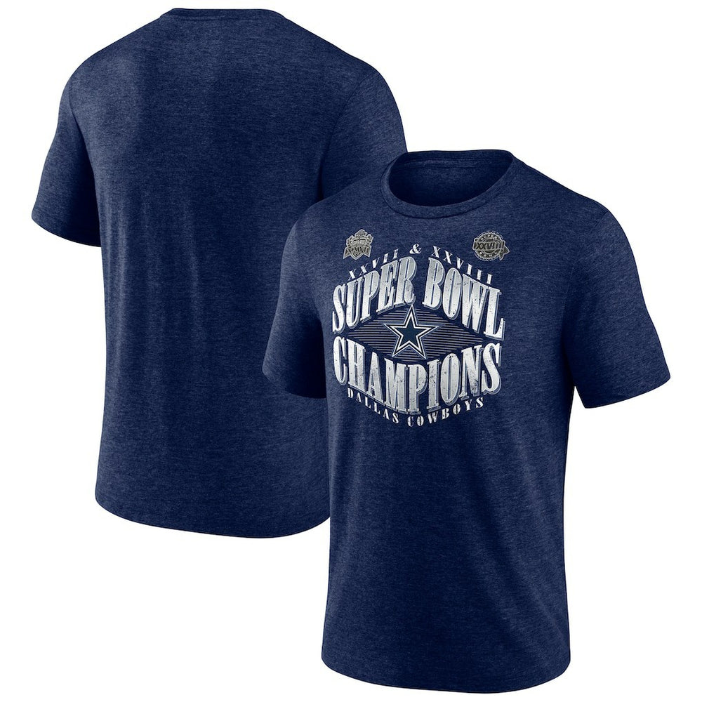 Dallas Cowboys Old Fashioned Tri-Blend T-Shirt - Navy T-shirts