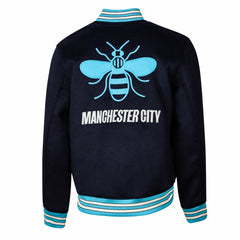 Manchester City Sport Design Sweden Free Kick Wool Varsity Jacket Navy