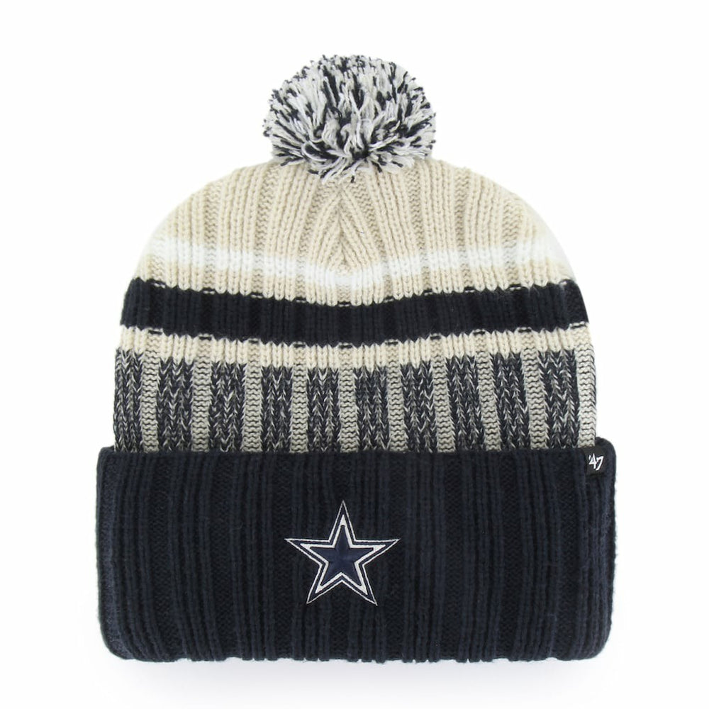 Dallas Cowboys '47 Long Range Cuffed Knit Hat with Pom - Navy Hats