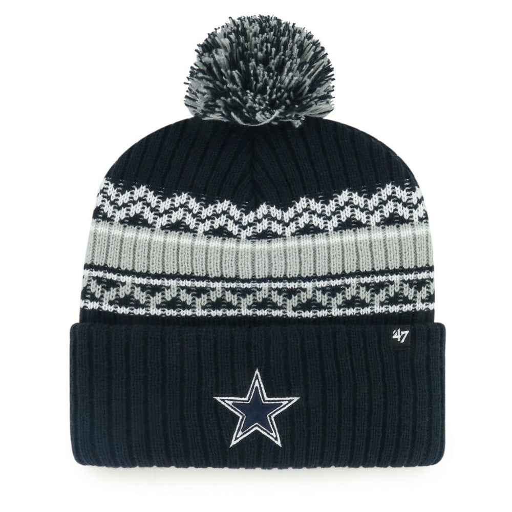 Dallas Cowboys '47 Youth Polar Vortex Cuffed Knit Hat with Pom - Navy Hats