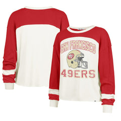 San Francisco 49ers '47 Women's Double Header Curve Toni Long Sleeve T-Shirt - Cream T-shirts