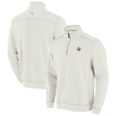 Texas Rangers Tommy Bahama Sport Tobago Bay Tri-Blend Half-Zip Sweatshirt - Cream Sweatshirts