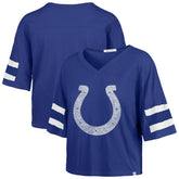 Indianapolis Colts '47 Women's Premier Scout Cropped V-Neck T-Shirt - Royal T-shirts