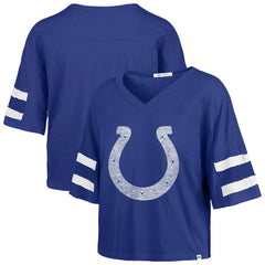 Indianapolis Colts '47 Women's Premier Scout Cropped V-Neck T-Shirt - Royal T-shirts