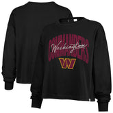 Washington Commanders '47 Women's Muse Sydney Long Sleeve Cropped T-Shirt - Black T-shirts