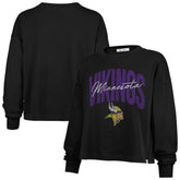 Minnesota Vikings '47 Women's Muse Sydney Long Sleeve Cropped T-Shirt - Black T-shirts
