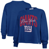 New York Giants '47 Women's Muse Sydney Long Sleeve Cropped T-Shirt - Royal T-shirts