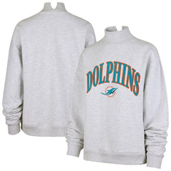 Miami Dolphins '47 Women's Vantage Mock Neck Pullover Sweatshirt - Heather Gray Pullover