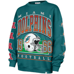 Miami Dolphins '47 Women's Go Big Oversized Pullover Sweatshirt - Aqua Pullover