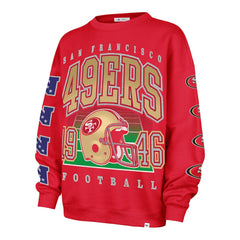 San Francisco 49ers '47 Women's Go Big Oversized Pullover Sweatshirt - Scarlet Pullover