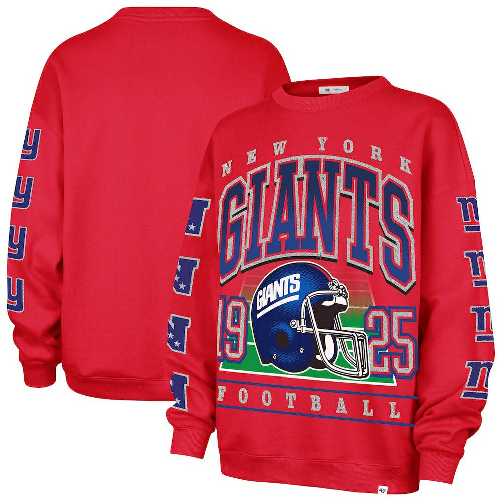 New York Giants '47 Women's Go Big Oversized Pullover Sweatshirt - Red Pullover