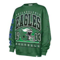 Philadelphia Eagles '47 Women's Go Big Oversized Pullover Sweatshirt - Kelly Green Pullover