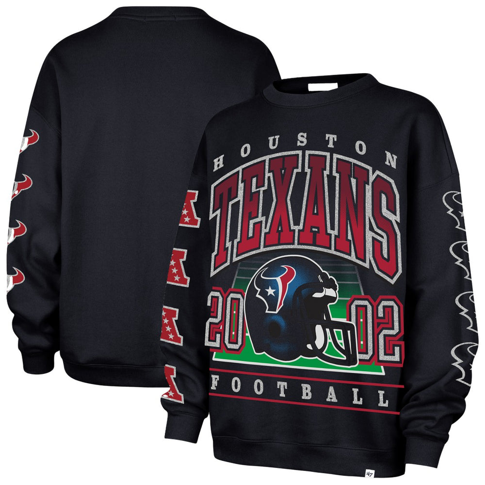 Houston Texans '47 Women's Go Big Oversized Pullover Sweatshirt - Navy Pullover