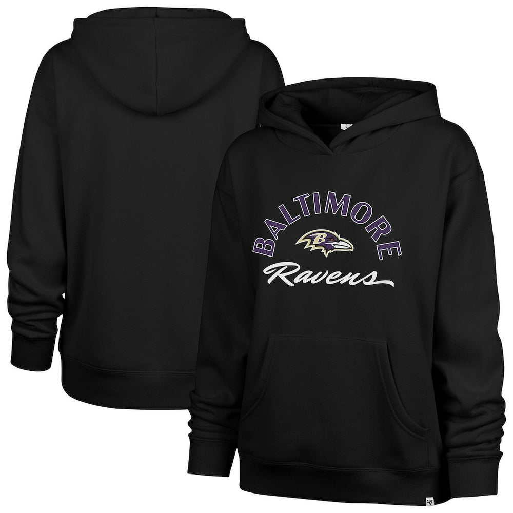 Baltimore Ravens '47 Women's Whirlwind Naomi Pullover Hoodie - Black Hoodies