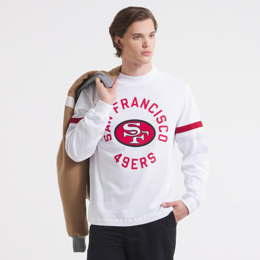 San Francisco 49ers x Todd Snyder Premium Jersey Mock Neck Tee - White Jerseys