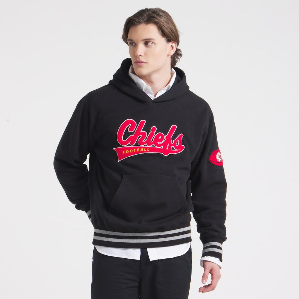 Kansas City Chiefs x Todd Snyder Relaxed Canadian Fleece Hoodie - Black Hoodies