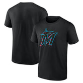 Miami Marlins Profile Big & Tall Primary Logo T-Shirt - Black T-shirts