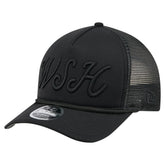 Washington Nationals New Era City Initial 9FORTY A-Frame M-Crown Adjustable Trucker Hat - Black Hats