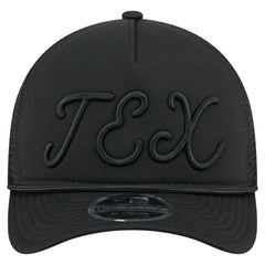 Texas Rangers New Era City Initial 9FORTY A-Frame M-Crown Adjustable Trucker Hat - Black Hats