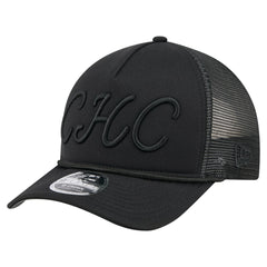 Chicago Cubs New Era City Initial 9FORTY A-Frame M-Crown Adjustable Trucker Hat - Black Hats