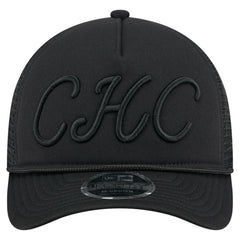 Chicago Cubs New Era City Initial 9FORTY A-Frame M-Crown Adjustable Trucker Hat - Black Hats