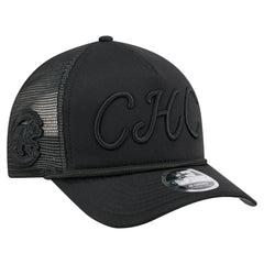 Chicago Cubs New Era City Initial 9FORTY A-Frame M-Crown Adjustable Trucker Hat - Black Hats