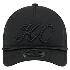 Kansas City Royals New Era City Initial 9FORTY A-Frame M-Crown Adjustable Trucker Hat - Black Hats