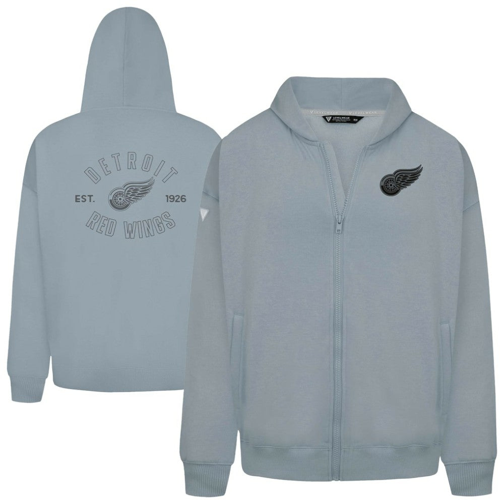 Detroit Red Wings Levelwear Uphill Abyssal Full-Zip Hoodie - Gray | US 202598014