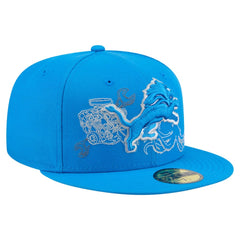 Detroit Lions New Era State Stitch 59FIFTY Fitted Hat - Blue Hats