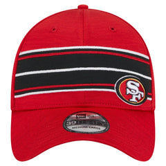 San Francisco 49ers New Era Stripes 39THIRTY Flex Hat - Scarlet Hats