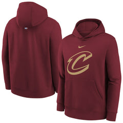 Cleveland Cavaliers Youth 2025/26 Club Fleece Hoodie Wine - Nike
