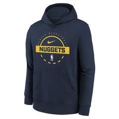 Denver Nuggets Youth 2025/26 Club Fleece Practice Hoodie Navy - Nike