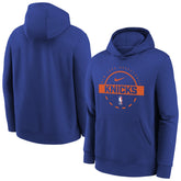 New York Knicks Youth 2025/26 Club Fleece Practice Hoodie Blue - Nike