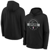 San Antonio Spurs Youth 2025/26 Club Fleece Practice Hoodie Black - Nike
