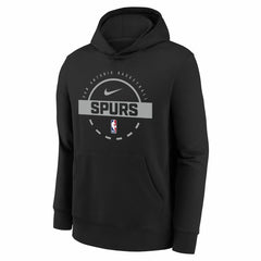 San Antonio Spurs Youth 2025/26 Club Fleece Practice Hoodie Black - Nike