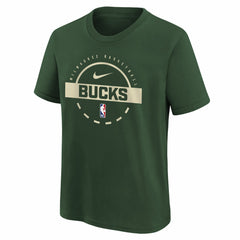 Milwaukee Bucks Youth Practice T-Shirt Hunter Green - Nike