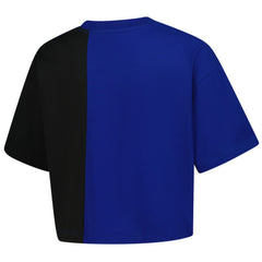Chicago Cubs New Era Women's Upcycled Colorblocked Boxy Cropped T-Shirt - Royal T-shirts