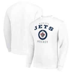 Winnipeg Jets Men's Starter Team Logo Fleece Pullover Sweatshirt - White | US 202601558