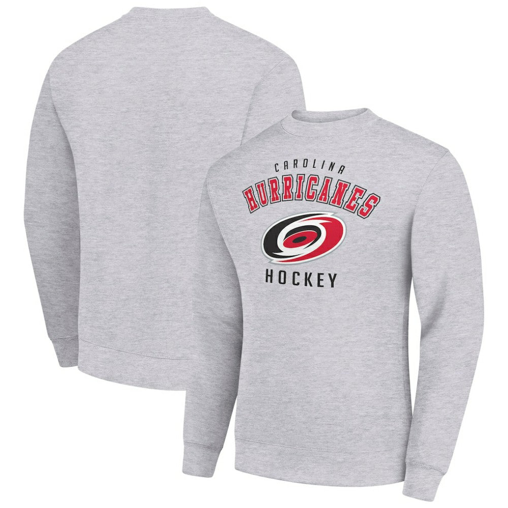 Carolina Hurricanes Men's Starter Team Logo Fleece Pullover Sweatshirt - Heather Gray | US 202601562