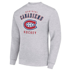 Montreal Canadiens Men's Starter Team Logo Fleece Pullover Sweatshirt - Heather Gray | US 202601576