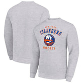 New York Islanders Men's Starter Team Logo Fleece Pullover Sweatshirt - Heather Gray | US 202601582