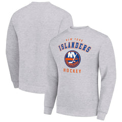 New York Islanders Men's Starter Team Logo Fleece Pullover Sweatshirt - Heather Gray | US 202601582
