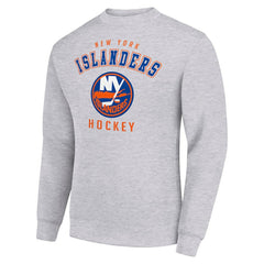 New York Islanders Men's Starter Team Logo Fleece Pullover Sweatshirt - Heather Gray | US 202601582