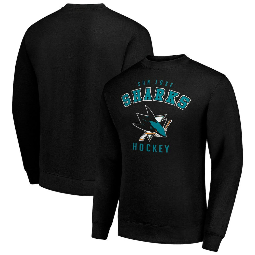 San Jose Sharks Men's Starter Team Logo Fleece Pullover Sweatshirt - Black | US 202601590