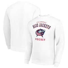 Columbus Blue Jackets Men's Starter Team Logo Fleece Pullover Sweatshirt - White | US 202601599